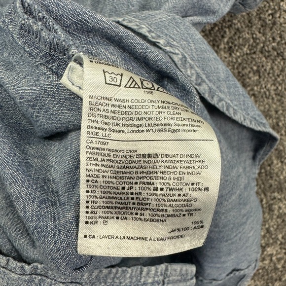 Banana Republic Shirt Womens Medium Blue Sleeveless Button Collared Casual City - Picture 6 of 6